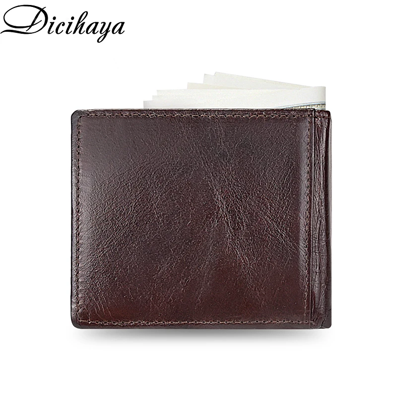 Винтажный Мужской бумажник DICIHAYA короткий кошелек из натуральной кожи