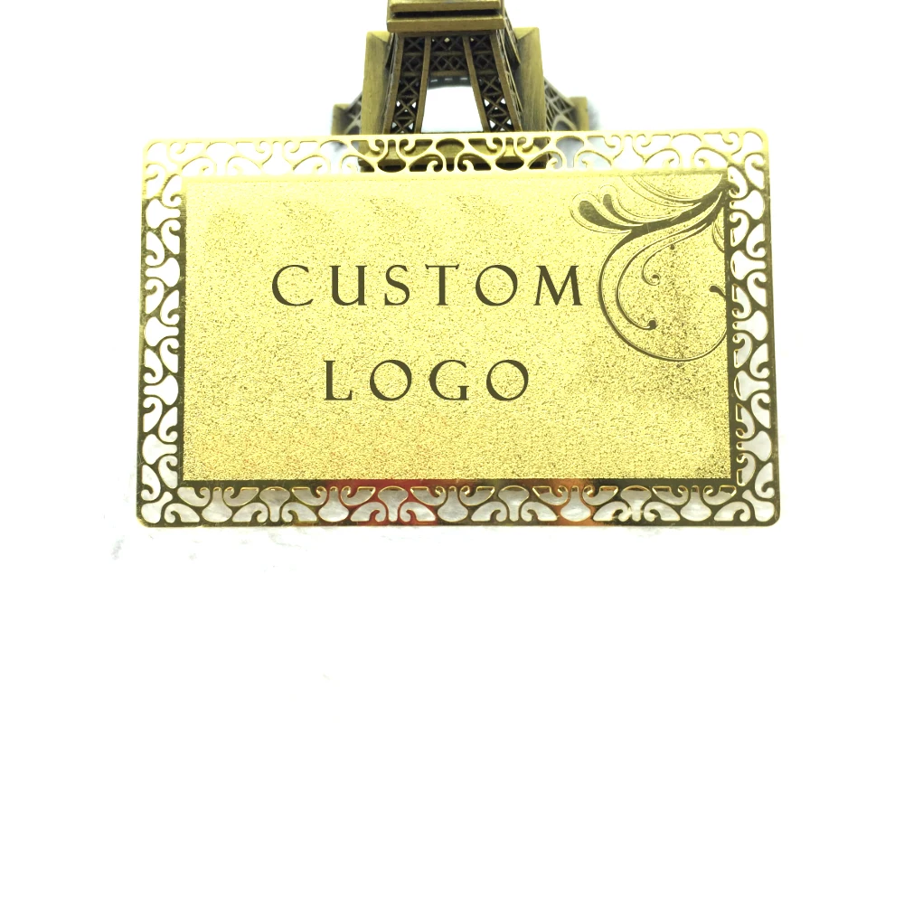 

Золотая металлическая карта на заказ, лазерная резка, 100 шт./лот, Бесплатная доставка dhl