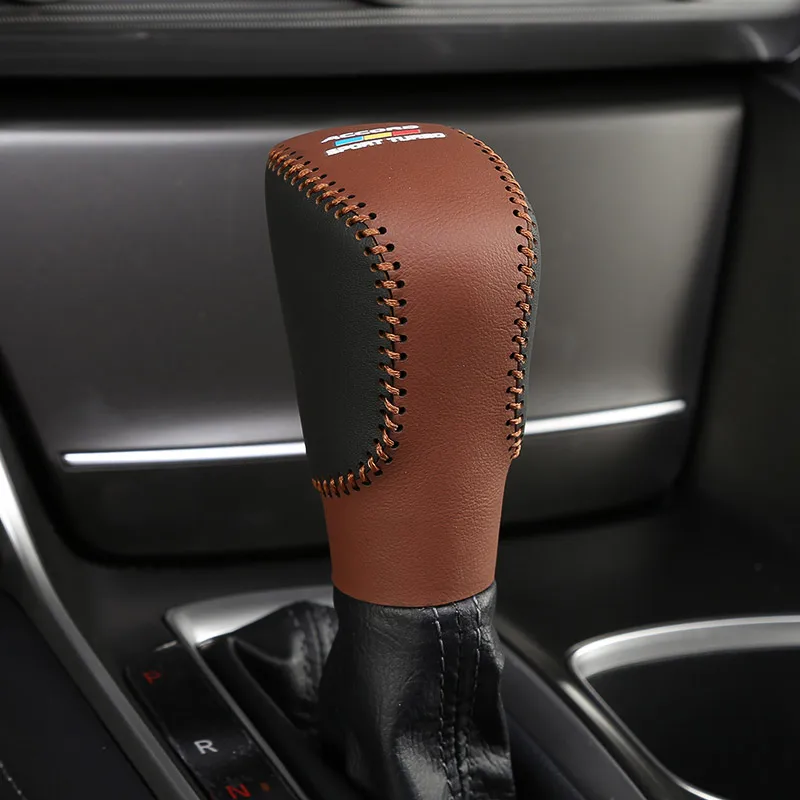 

Leather gear shifter gear shift gear head gear cover gear set decoration modification For Honda Accord 10th 2018 2019