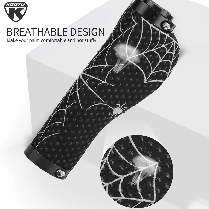 

[A pair] KOOTU rubber one-piece bicycle handlebar super anti-slip mountain bike grip with anti-slip particles anti-sweat