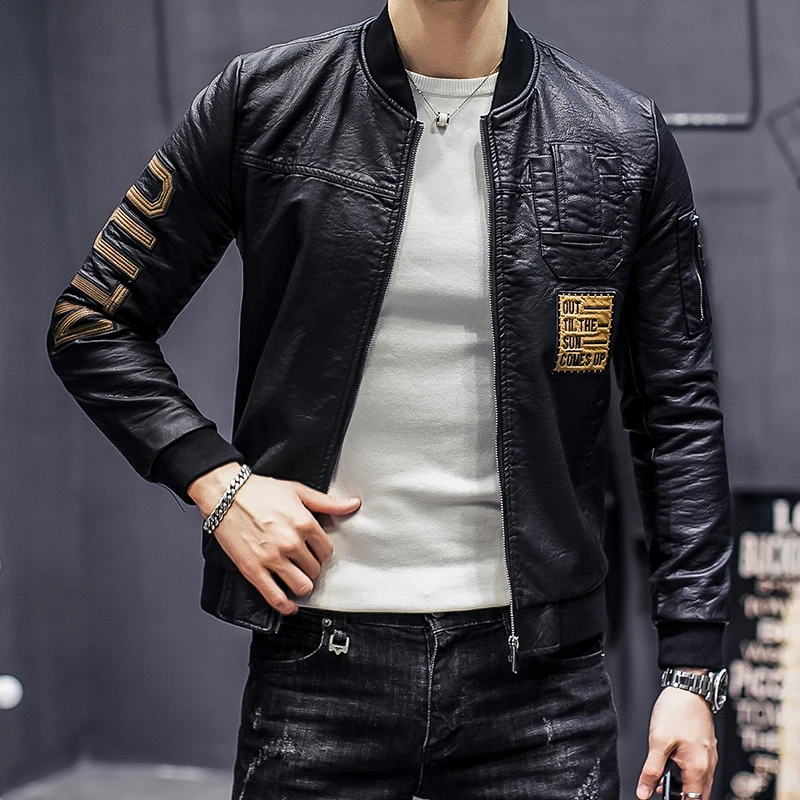 

Mont Deri Fashion Bomber Erkek Chaqueta Cuero Hombre Winter Black Leather Jackets Mens Biker Jackets Mens Motorcycle Jackets Men