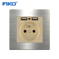 fiko 16a france power socket with usb %ef%bc%8chousehold stainless steel panel 86mm86mm rocker switch with wall power socket