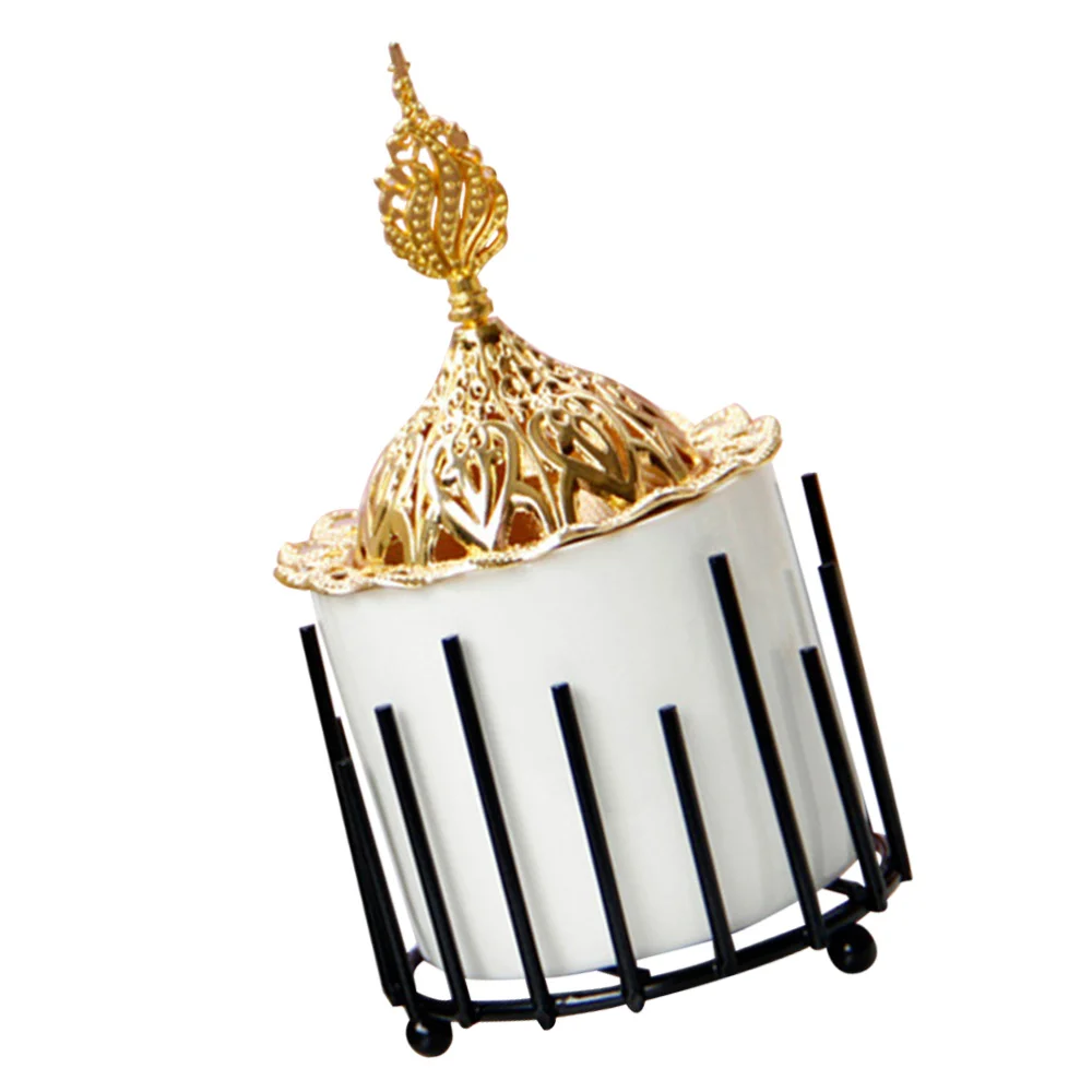 

1PC Xmas Aroma Burner Decoration Ceramic Metal Incense Burner (Golden Size)
