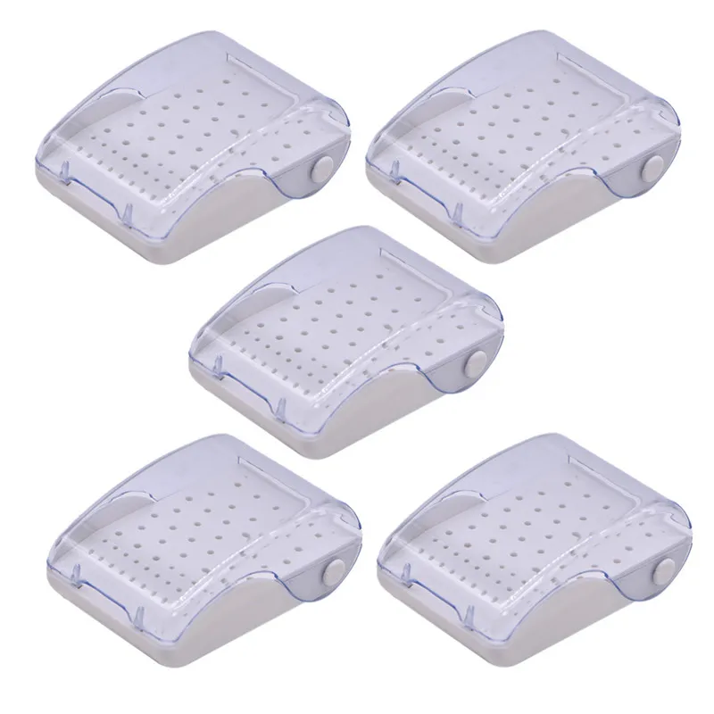 

5pcs/lot Dental Plastic Bur Box 60 Holes Drill Placement Box Drill Box Autoclave Sterilizer Case Disinfection Holder Tools