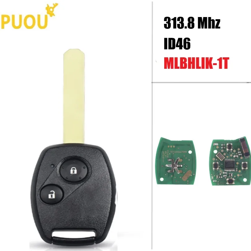 2 кнопочный пульт дистанционного управления автомобильный ключ 313 8 МГц фонарь ID 46