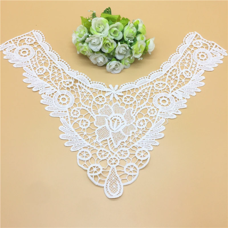 LH21 (30 x 38cm) 1 шт. белый кружевной тканевый воротник винтажный вырез вышитые планки кружева аппликационные швейные принадлежности аксессуары для свадебного платья - Цвет: LH21 (30 x 38cm)