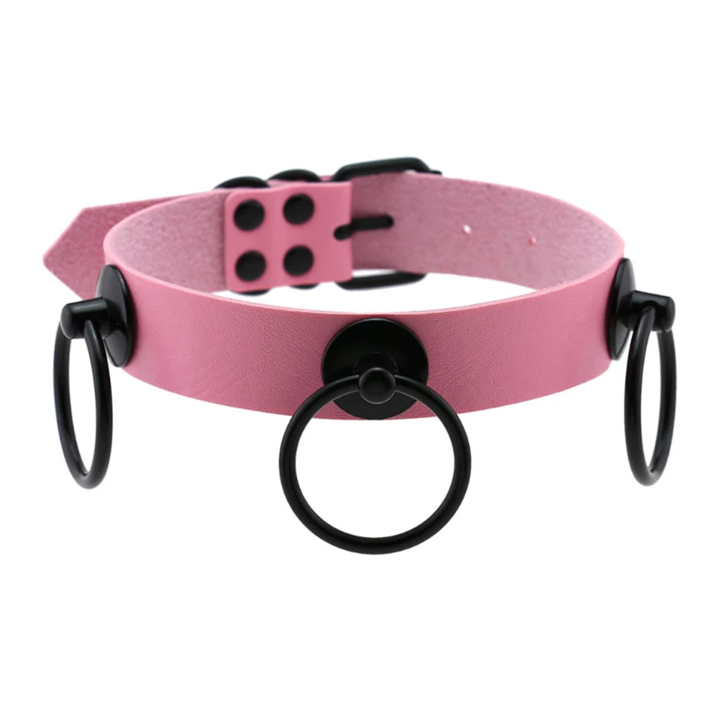 Fashion Punk New Style Hot Sexy Screw with 3 black ring collar Gothic Rock Hot Girl Neckline to wear