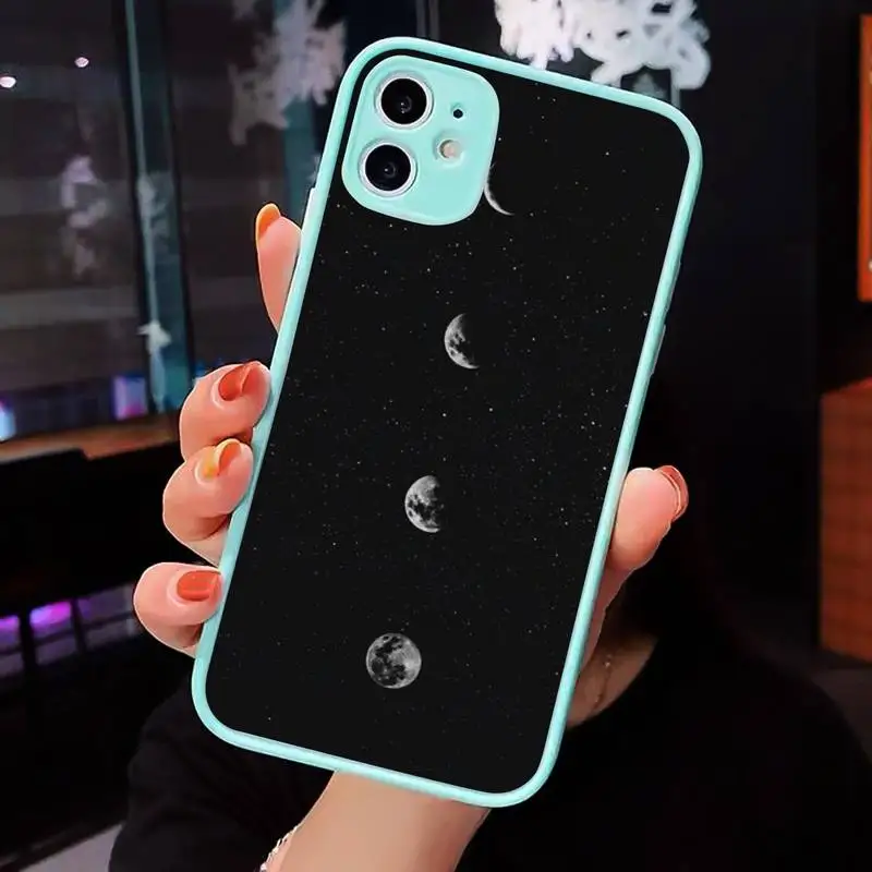 

simple crown space moon heart Phone Case Matte Transparent for iPhone 7 8 11 12 s mini pro X XS XR MAX Plus cover funda