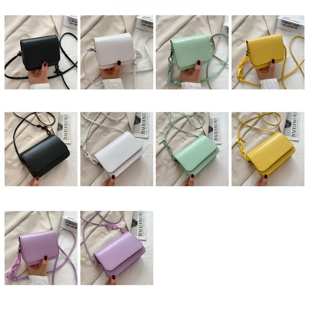 

2020 Fashion Mini Messenger Bag High Quality PU Small Square Bag Lady Shoulder Bag Street Retro Handbag Phone Bag Female Bolso
