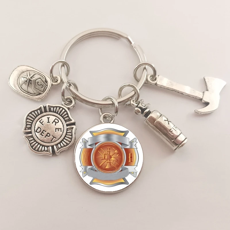 1 шт. креативная металлическая шапка пожарного брелок Огнетушитель пламя