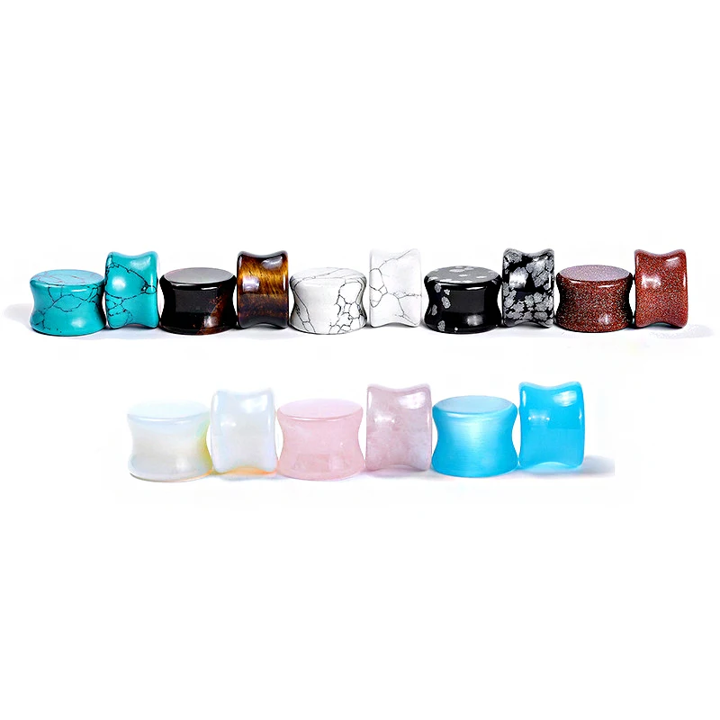 Горячая Распродажа 8 пар/16 шт. в упаковке затычки для ушей из натурального камня