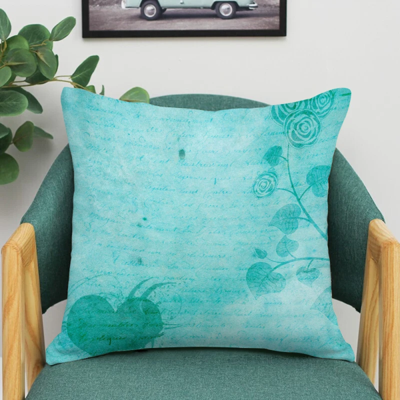 

Fuwatacchi Geometric Pattern Cushion Cover Blue Color Polyester Throw Pillow Covers Decoration for Home Sofa Pillowcases