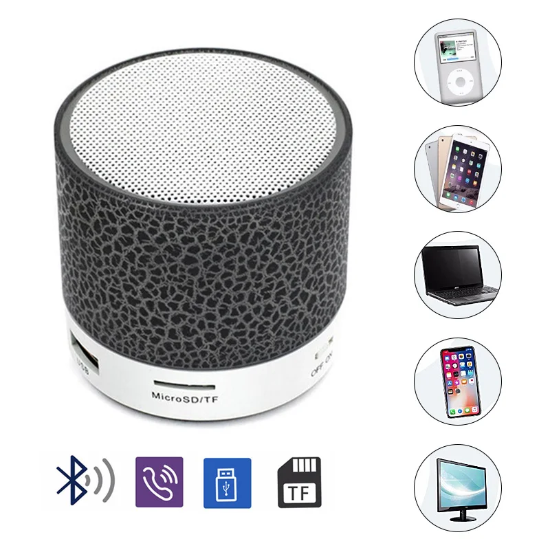 

New Mini Portable Bluetooth Speaker Car Audio A9 Dazzling Crack LED Wireless Speaker Subwoofer Speakers TF Card USB Charging