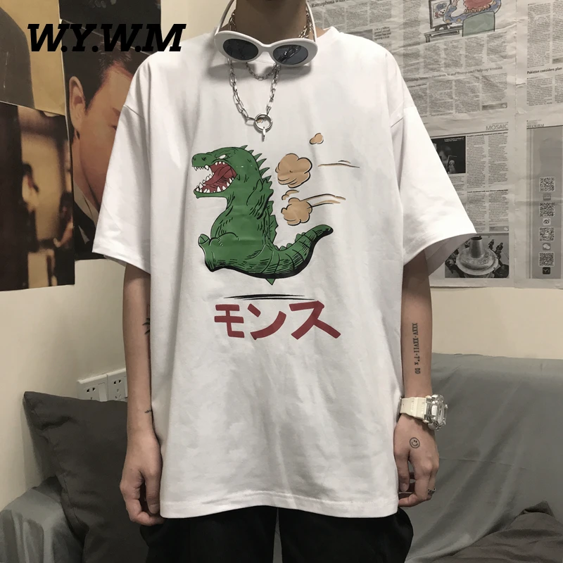 WYWM 2020 новая футболка с рисунком для мужчин принтом динозавра Японская спортивная
