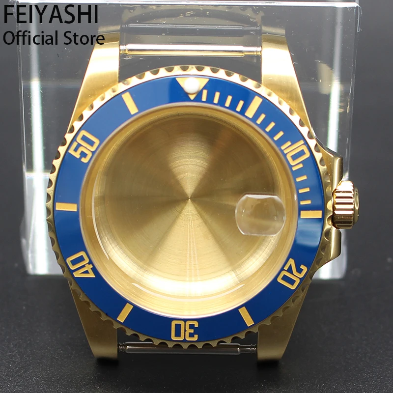 40mm Gold Men's Watches Case 316L Stainless Steel Sapphire Glass For Seiko nh35 nh36 miyota 8215 eta 2824 28.5mm Dial Movement - купить