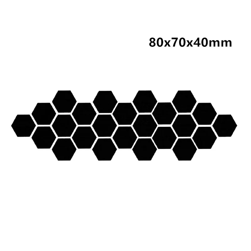80x70x40mm Black 12 шт./компл. многоцветный 3D наклейки на стену с шестигранной головкой зеркало DIY домашний Декор зеркало наклейки для украшения Искусство украшения стены наклейки 7 - Цвет: 80x70x40mm Black