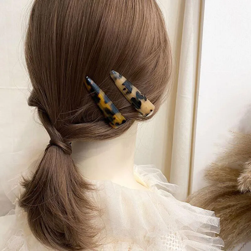 

1PC Leopard Acetate Hair Clips Bangs Seamless Clip Makeup Hair Styling Hair Tools Women Girls Barrettes Hair Accessories