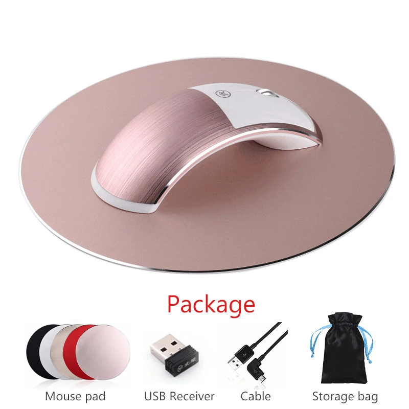 Rose Gold 2,4G USB Беспроводная+ Bluetooth мышь перезаряжаемая Бесшумная игровая мышь для Macbook lenovo hp Dell Asus ноутбука ПК Компьютерные мыши - Цвет: Rose Gold