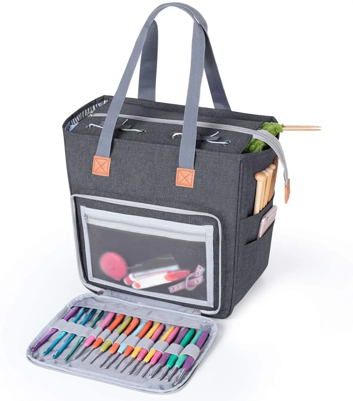 

Portable Knitting Bag Wool Crochet Hooks Thread Yarn Storage Bag Sewing Needles Organizer Sewing Accessories Storage Gift