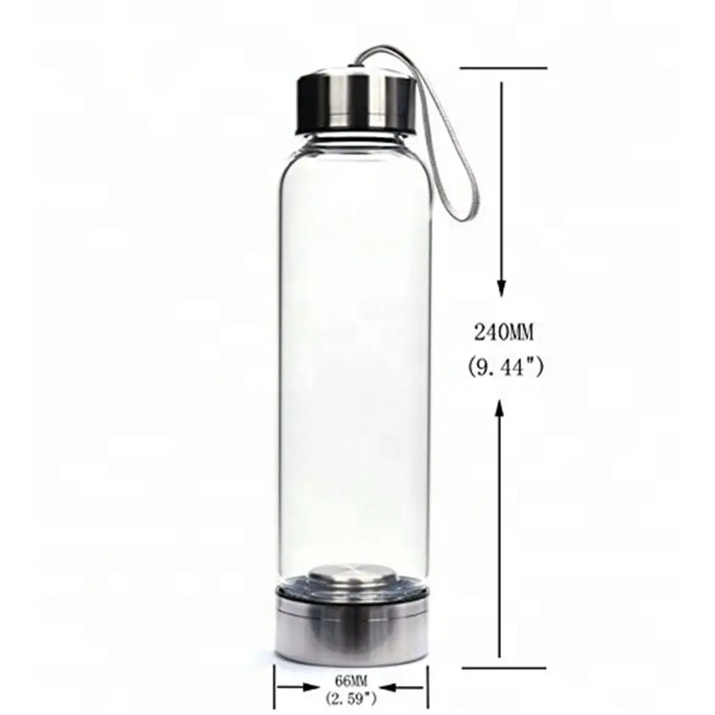 

Natuurlijke Quartz Edelsteen Glas Water Fles Direct Drinkbeker Glas Kristal Obelisk Wand Healing Wand Fles Met Touw 2020 Nieuwe