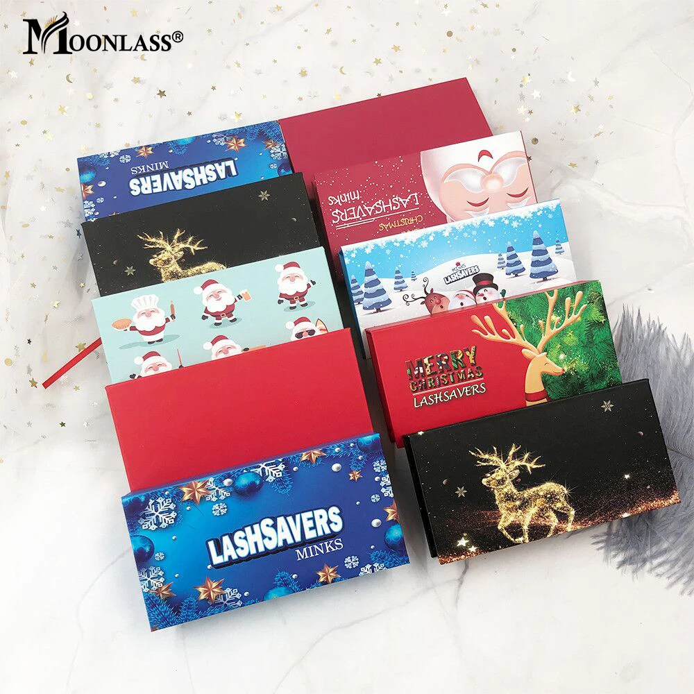 

Wholesale Christmas Cases 25MM Mink Lashes Cases Box False Eyelashes Box Package Lash Boxes Package Custom Lash Boxes Packaging