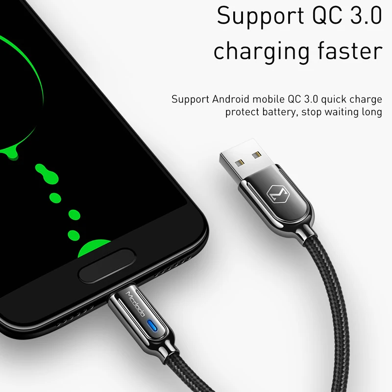 10Pcs/lot Mcdodo Micro USB Cable 3A Fast Charging Auto Disconnec For Samsung S7 Xiaomi Redmi Tablet Android Phone Charger Cord | Мобильные