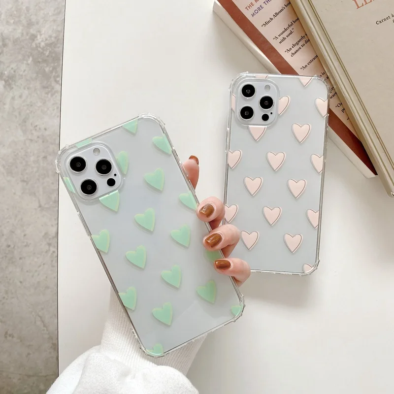 

Cute Wave Point Smile Face Phone Case For iPhone 12 Mini 11 Pro Max XS XR 12Pro SE 2020 7 8 Plus X Clear Silicone Soft TPU Cover