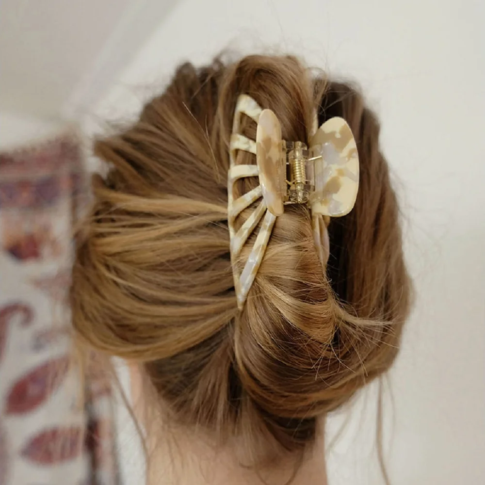 Женские заколки для волос с леопардовым принтом большие ацетатные акриловые