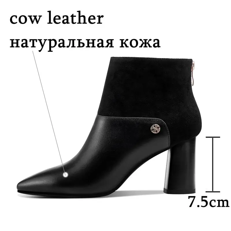 YINKOGET/модные брендовые женские ботинки из натуральной кожи удобные ботильоны для