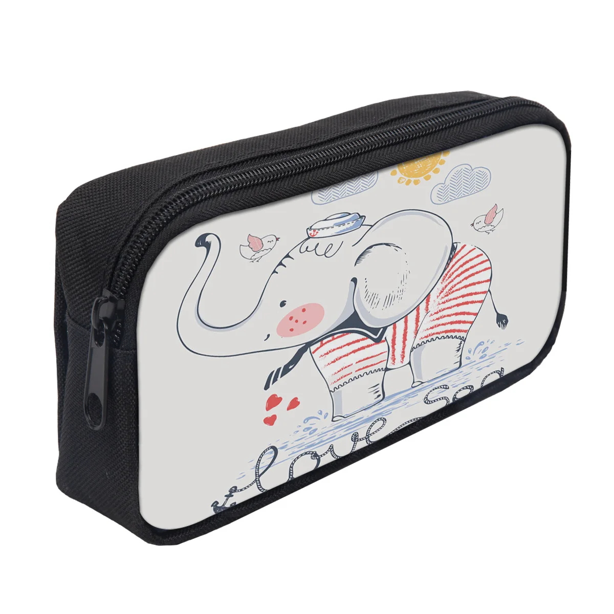 Женские сумки для макияжа с рисунком слона животных на молнии пенал школьные