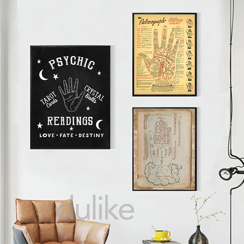 Пальмовые принты для чтения античная палитра предсказательная Таблица