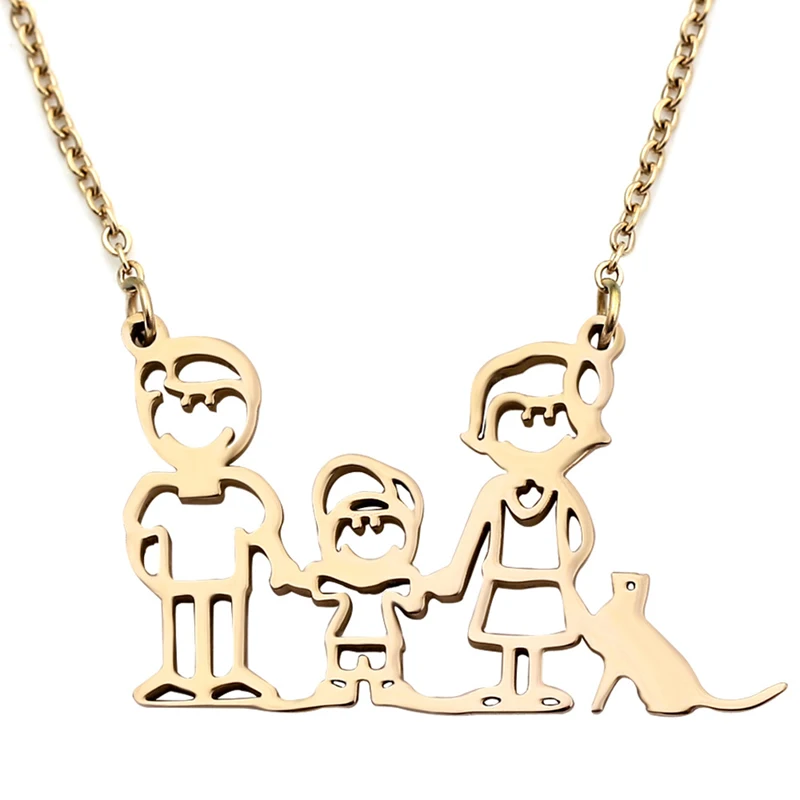 Модные счастливые рождественские подарки для всей семьи 3 человек кошка папа