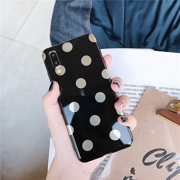 Глянцевый Золотой волнистый чехол для телефона huawei P20 P10 Pro mate 10 20 Lite Dots Honor 9 NOVA 2S 3 3E