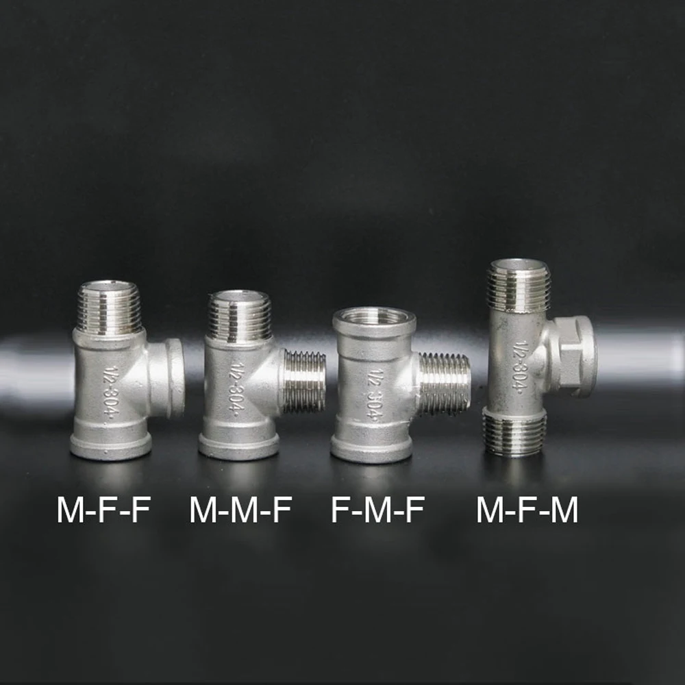 Все типы 1/2 дюйма BSPT наружная и внутренняя резьба тройник 3 способа 304 фитинги из