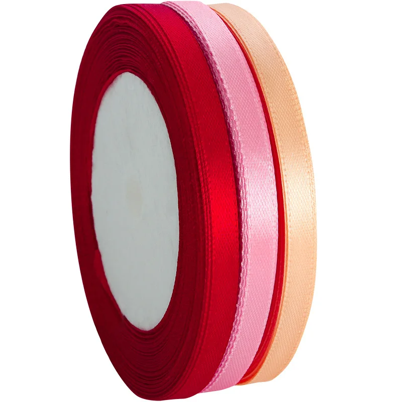 

6mm 25Yard Silk Satin Ribbon for Wedding Party Decoration Invitation Card Gift Wrapping Scrapbooking Supplies Riband Sew Craft