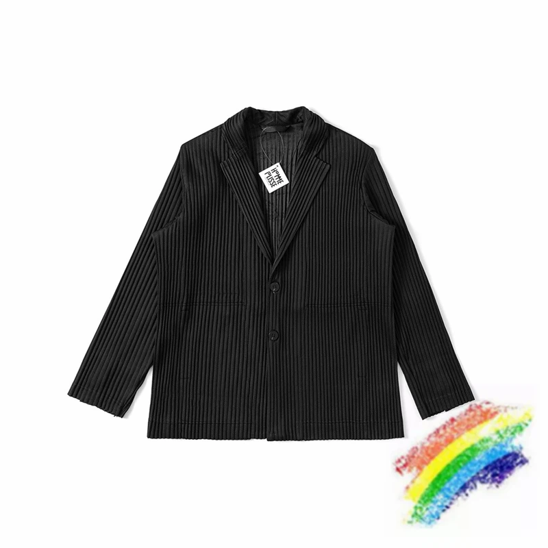 

Pleated HOMME PLISSE JACKET Men Women 1:1 High Quality Suits Folds Jacket HOMME PLISSE Clothing