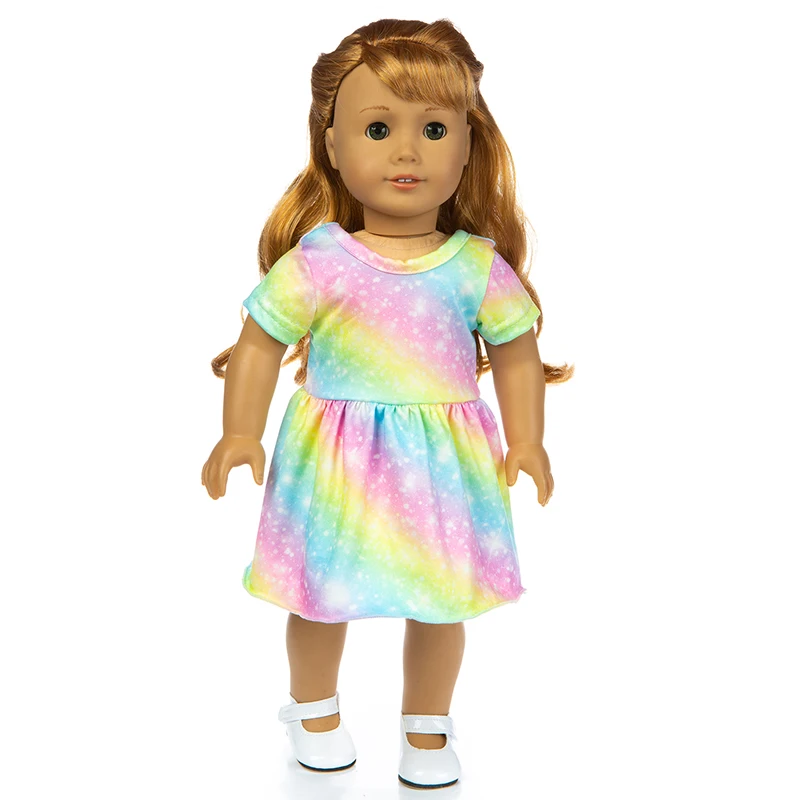 Fit 18 inch Born New Baby American 43cm girlDoll Clothes Accessories Star Skirt Ocean Flamingo Suit For Birthday Gift | Игрушки и хобби