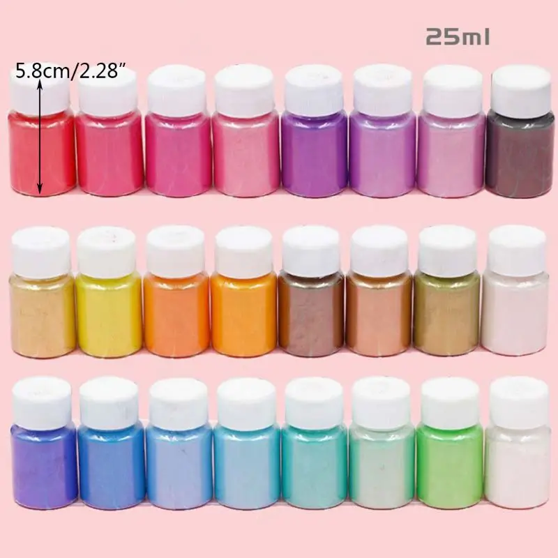 

24 Pcs/set Epoxy Filler Pearlescent Powder Glitter Slime DIY Crafts Making Crystal Resin Glue Nail Art Crystal Mud