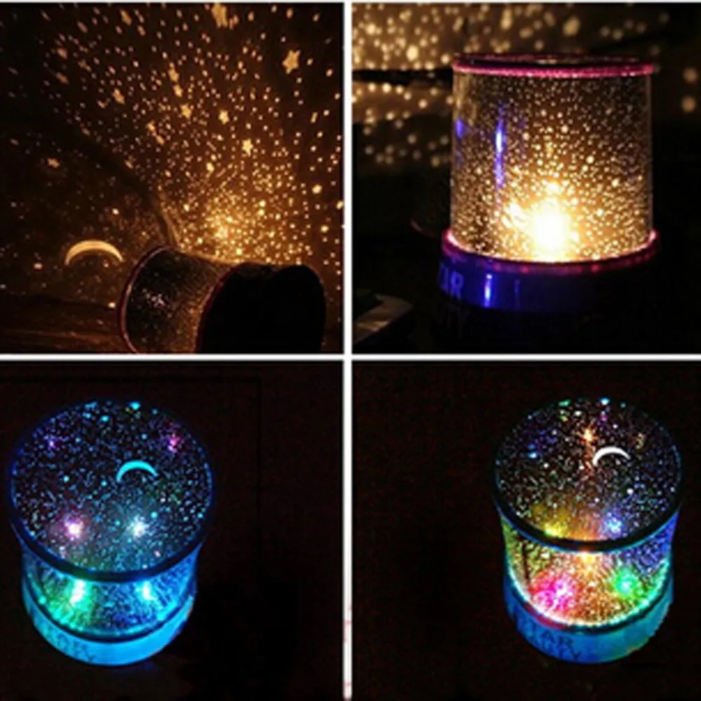 Romantic Amazing Cosmos Moon Colorful Master Star Sky Universal Night Light Kid Chidren Projector lamp Christmas Gift Present
