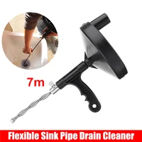 1pcs 7m toilet sewer clog long line steel spring hook kitchen bathroom sink pipe drain cleaner pipeline hair cleaning remover