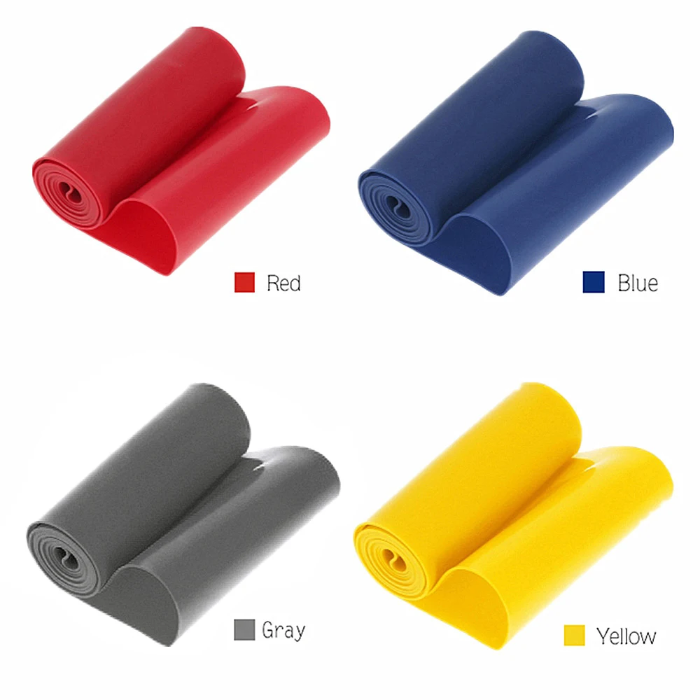 Yoga Perlawanan Karet Gelang dan Membakar Lemak Olahraga Elastis 0.45Mm-0.9Mm Pelatihan Kebugaran Gym Pilates Latihan Peralatan