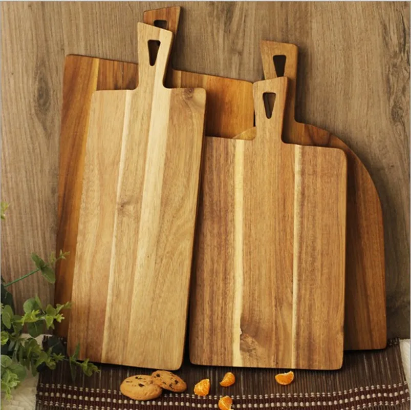 Акации деревянные разделочные доски с ручкой эко натурального дерева доска