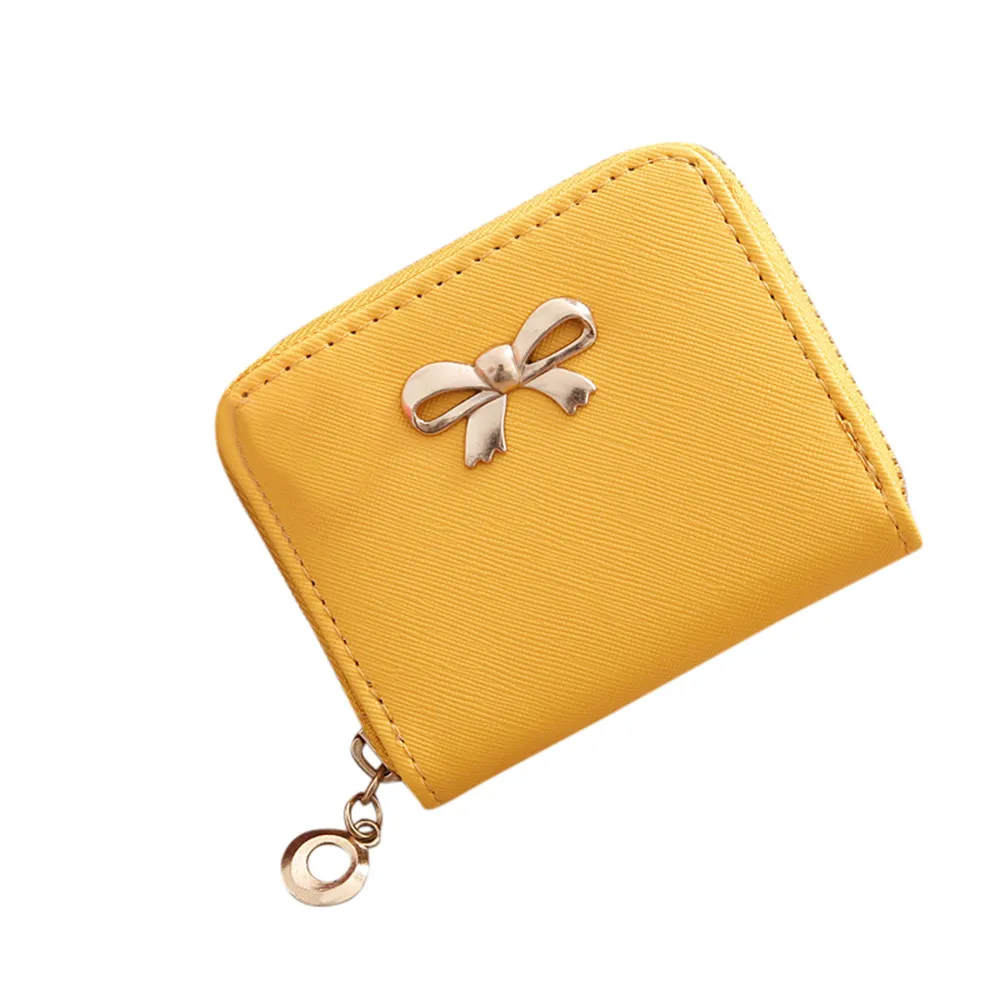 Кожаный кошелек для мелочи мужчин и женщин модный однотонный маленький