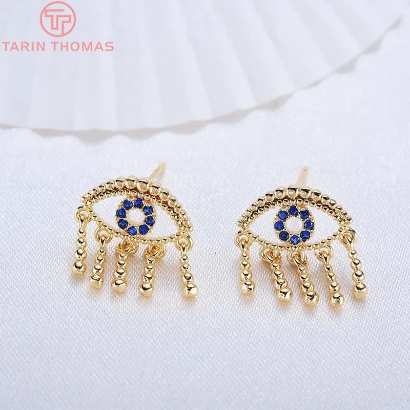 Крючки для сережек с овальным ушком из латуни, покрытые золотом 24 К, 4 шт., 21x7 мм, высококачественные аксессуары для ювелирных изделий «сделай сам»