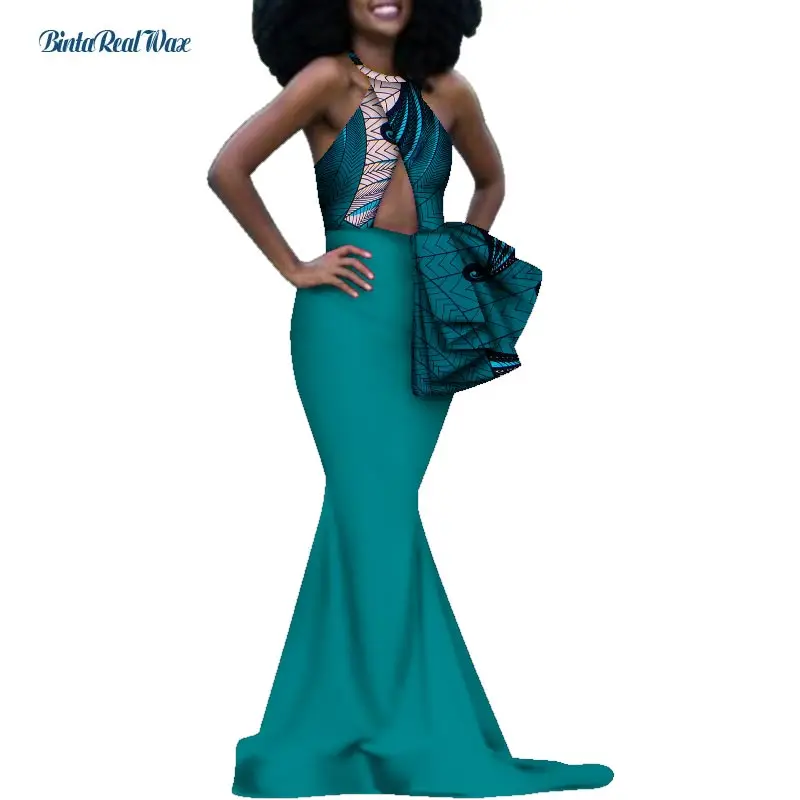 Платье женское с Африканским принтом пикантное ДРАПИРОВАННОЕ длинное