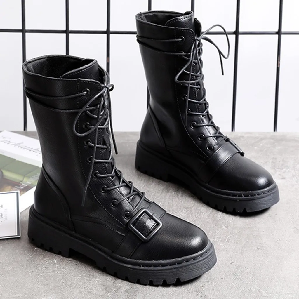 Локомотивы Martin зимние сапоги женская обувь черные до середины икры женские