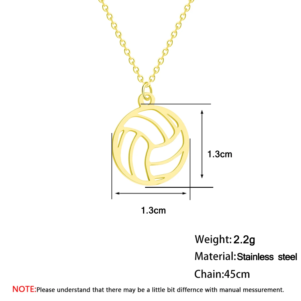 

QIMING Stainless Steel Volleyball Necklace For Women Ball Pendant Sports Jewelry Gifts Volley Ball Sport Fan Coach Men Necklace