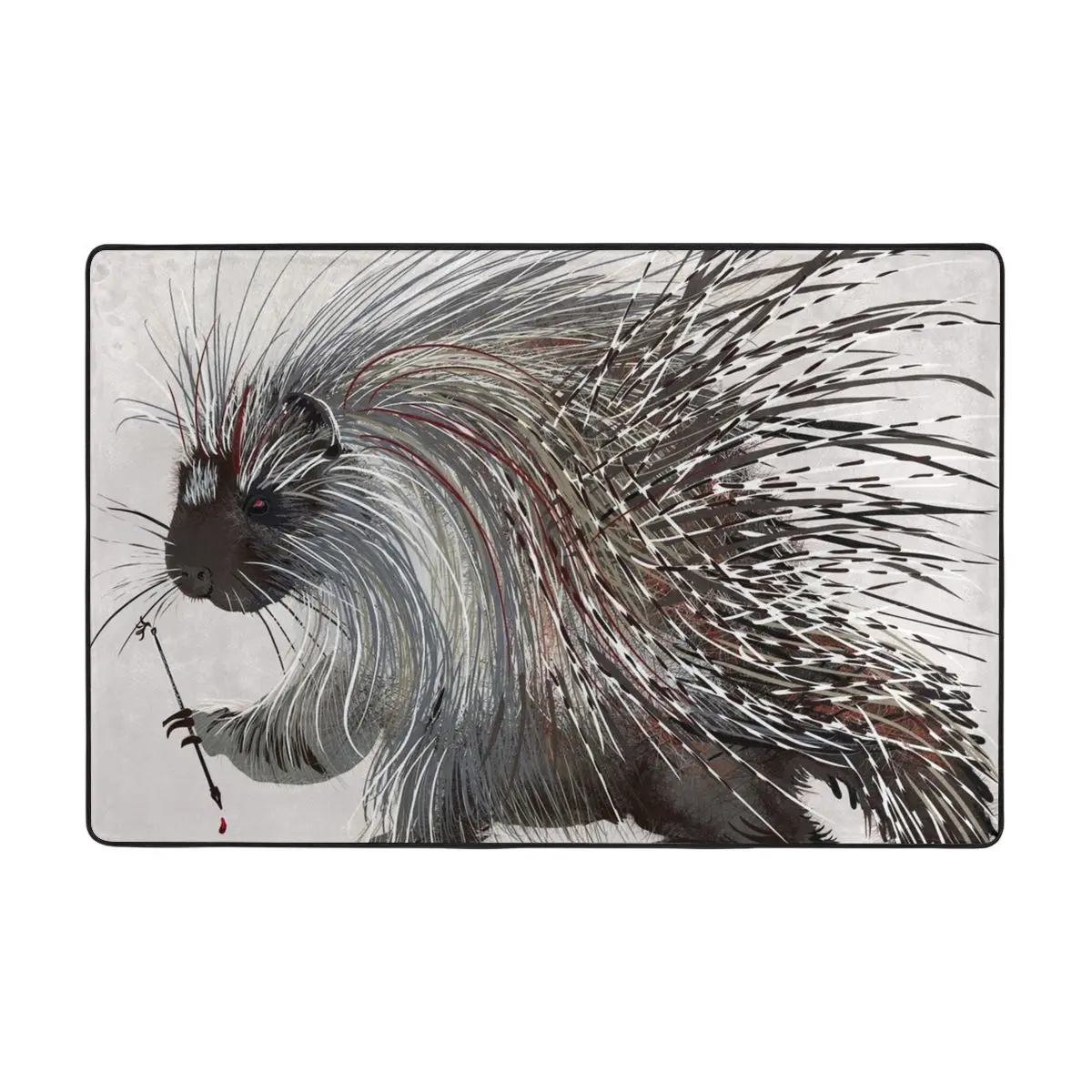 

Pretty In Porcupine Doormat Carpet Mat Rug Polyester Anti-slip Floor Decor Bath Bathroom Kitchen Balcony 60*90