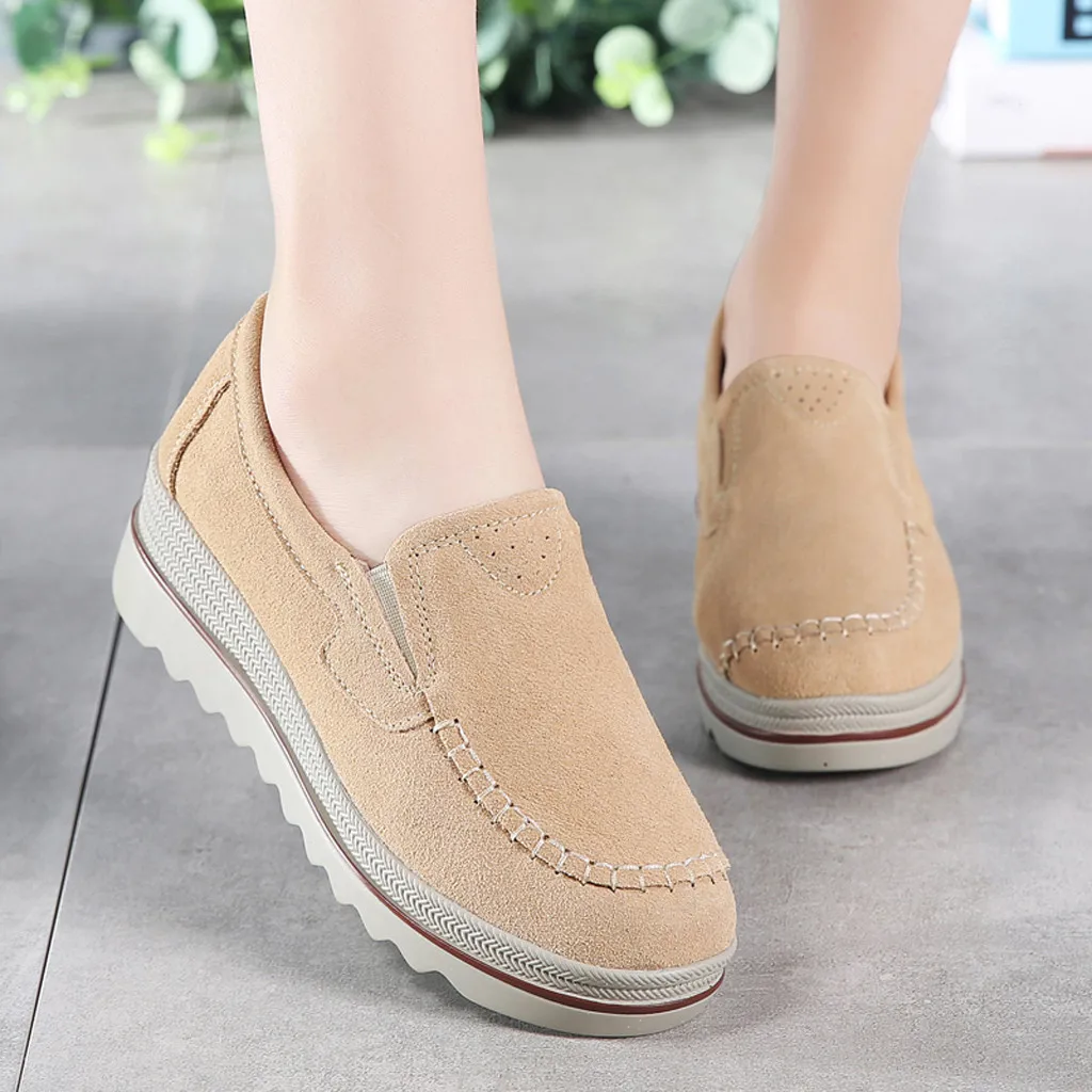 Лоферы Женская обувь на плоской подошве Женские слипоны Кроссовки рифленой