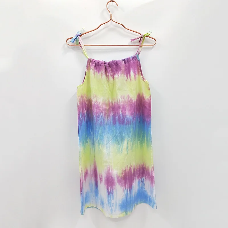 

100% Cotton Vest Top Women Sleeveless Straps Summer Tie-dye Print Tube Tank Tops One-piece Female Camisoles ZT001